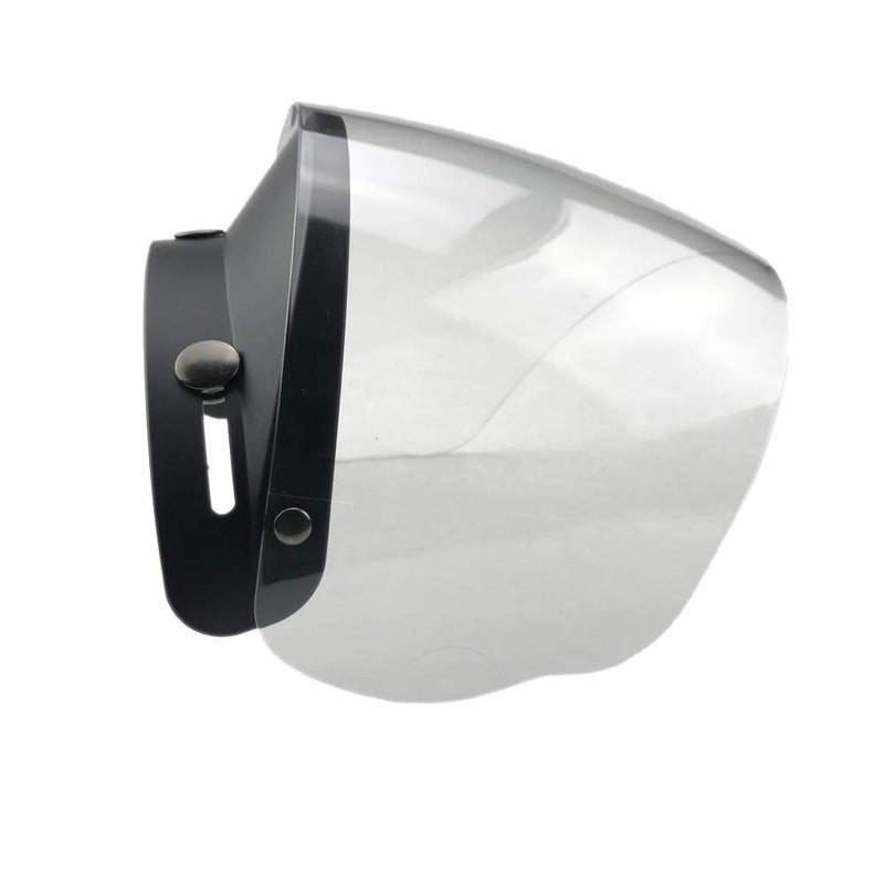 WANCAR Standard 3-Snap Button Universal Visor for Open Face Motorcycle Helmet Wind Shield Flip Up Down(Clear) - Image 3